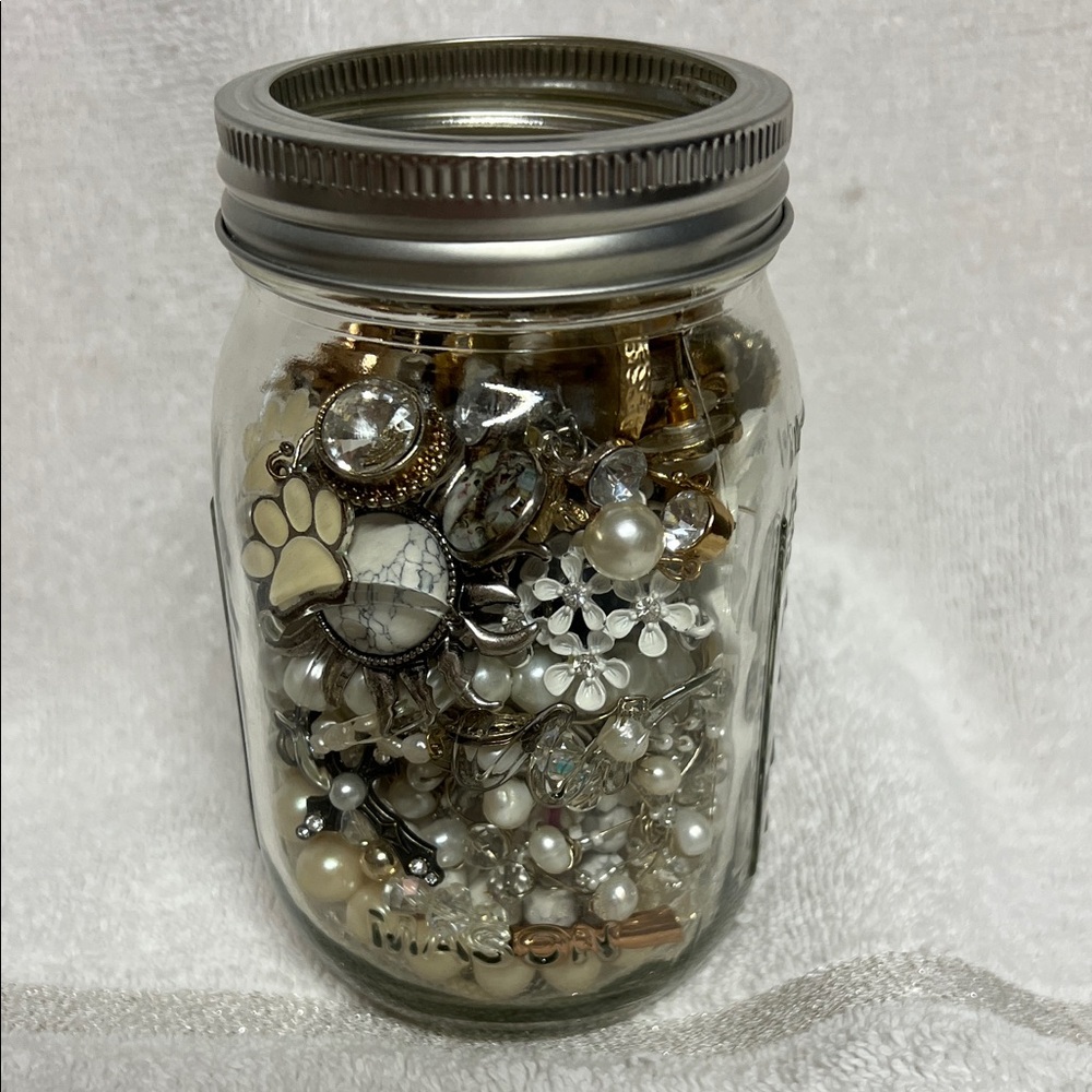 Assorted Jewelry in Mason Jar